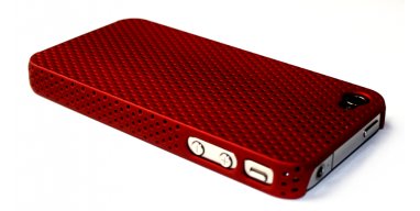 iPhone 4 / 4S cover perforeret metallic r�d