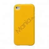 Blankt ensfarvet cover til iPhone 4 og iPhone 4S (TPU) - Gul