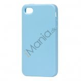 Blankt ensfarvet cover til iPhone 4 og iPhone 4S (TPU) - Lysebl�