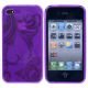 Blomstret iPhone 4 TPU cover, lilla