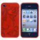 Blomstret iPhone 4 TPU cover, r�d