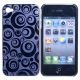 iPhone 4 cover i h�rd plast med cirkler, sort