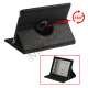 Nye iPad 2 3 4 Kunstl�der Stand Case Cover Blomster Pr�get 360 Grader Roterbar - Sort