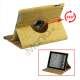 360 Grader Roterbar Blomster Pr�get Stand Case Kunstl�der til Den Nye iPad 2 3 4 - Gul
