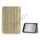 Stripe Wood L�der Case Cover med Stand til iPad Mini - Beige