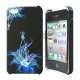 iPhone 4 cover, sort med bl� blomst