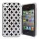 iPhone 4 / 4S cover, hvidt med sort m�nster