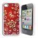 iPhone 4 / 4S cover - Med sommerfugle og blomster, r�dt