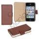 iPhone 4 l�der tegnebog, brun