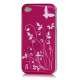 iPhone 4 cover Lakeret og med sommerfugle, pink