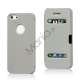 M�nstret Plastic & L�der Hybrid Flip Case til iPhone 5 - Gr�