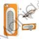 B�rstet Metal & Plastic Combo Stand Case iPhone 5 cover - Gul / Hvid Kant