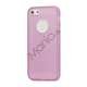 Hvid-kantede Frosted Gel TPU Case iPhone 5 cover - Lilla