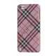 Stilfuld Plaid M�nster L�der Skin Hard Case til iPod Touch 5 - Pink