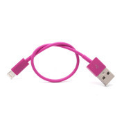 Kort USB Lightning Kabel på ca. 20cm, hot pink