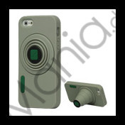 3D Camera Soft Silikone Stand Case iPhone 5 cover - Grå