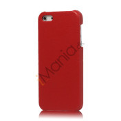 Lychee Læder Skin Hard Plastic iPhone 5 cover - Rød