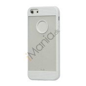 Mat Plastic & TPU Combo Cover Case til iPhone 5 - Hvid