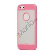 Mat Plastic & TPU Combo Cover Case til iPhone 5 - Pink