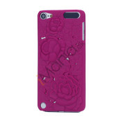 3D Præget Hult Smukke Blomster Hard Back Skin Case til iPod Touch 5 - Rose