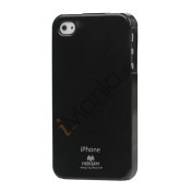GlitterPulver TPU-Gummicover til iPhone 4 4S - Sort