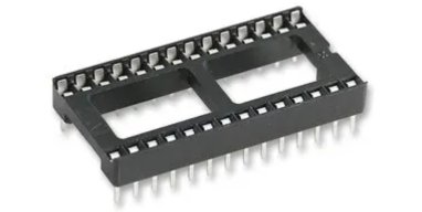 28 pin socket 15.24mm wide, square holes