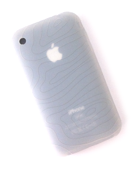 iPhone 3G 3GS cover i silikone med camouflagemønster, hvid