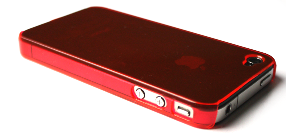 iPhone 4 cover gennemsigtigt kirsebærrød