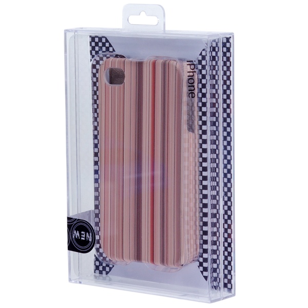 iPhone 4 flip-cover med bambus-look inkl. skærmfilm, rødlig