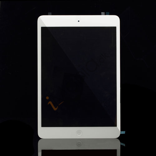iPad Mini frontpanel inkl glas, digitizer, homeknap og IC chip, hvid