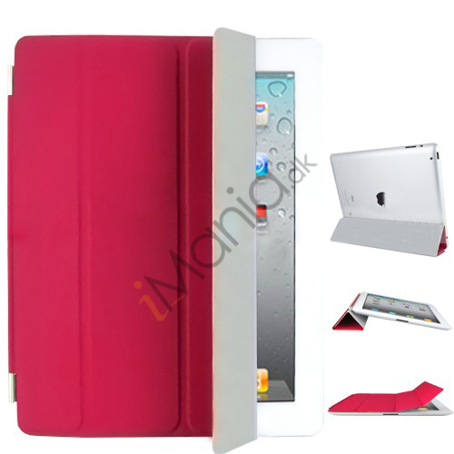 Fabulous Kunstlæder Smart Cover til iPad 3rd Generation den nye iPad - Rød