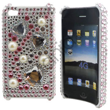 iPhone 4 / 4S bling cover lyserødt