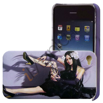 iPhone 4 cover Eksotisk pige i sort kjole