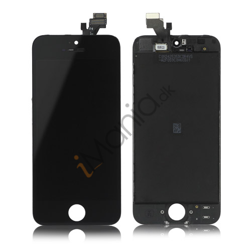 iPhone 5 LCD og Digitizer sæt inkl glas, digitizer og LCD, Klasse A+ - Sort