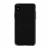 Totu kulfibermønstret TPU-cover til iPhone X, sort