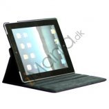 Drejelig Lychee Mønster PU Kunstlæder Stand Case med udskæring Logo til nye iPad 2 3 4, Flere farver