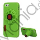 3D Camera Soft Silikone Stand Case iPhone 5 cover - Grøn