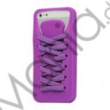 Sporty Snørebånd Silikone Case iPhone 5 cover - Lilla