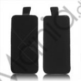 Stilfuld Grid Etui Case Cover med Pull Up Tab til iPhone 5 - Sort