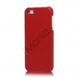 Lychee Læder Skin Hard Plastic iPhone 5 cover - Rød
