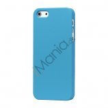Gummibelagt Mat Hard Back Case til iPhone 5 - Light Blå