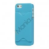 Mat Kreditkort Holder Plastic Case Cover til iPhone 5 - Blå