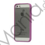 TPU Bumper Ramme Clear Transparent Plastic Combo Beskyttelses Case til iPhone 5 - Lilla