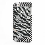 Zebra Sorte og Hvide Striber Diamant Smykkesten Krystal Bling Case til iPod Touch 5