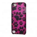 Fodspor Design 2 i 1 Snap-On Hard Back Shell Case til iPod Touch 5 - Sort / Rose