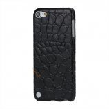 Crocodile Læder Skin Beskyttende Hard Case til iPod Touch 5 - Sort