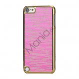 Bling Vandret Striber Galvaniseret Hard Beskyttelses Case til iPod Touch 5 - Rose