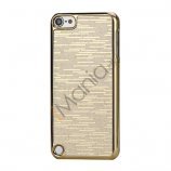 Bling Vandret Striber Galvaniseret Hard Beskyttelses Case til iPod Touch 5 - Guld