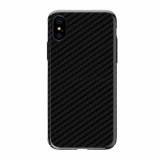 Totu kulfibermønstret TPU-cover til iPhone X, sort