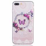 iPhone 7+/8+ TPU cover - Sommerfugl i blomsterkrans
